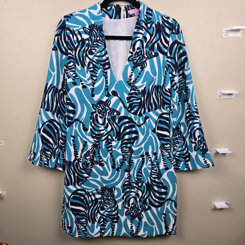 Lilly Pulitzer I'm Game Devine Zebra Shift Dress Size 6 - Picture 2 of 11